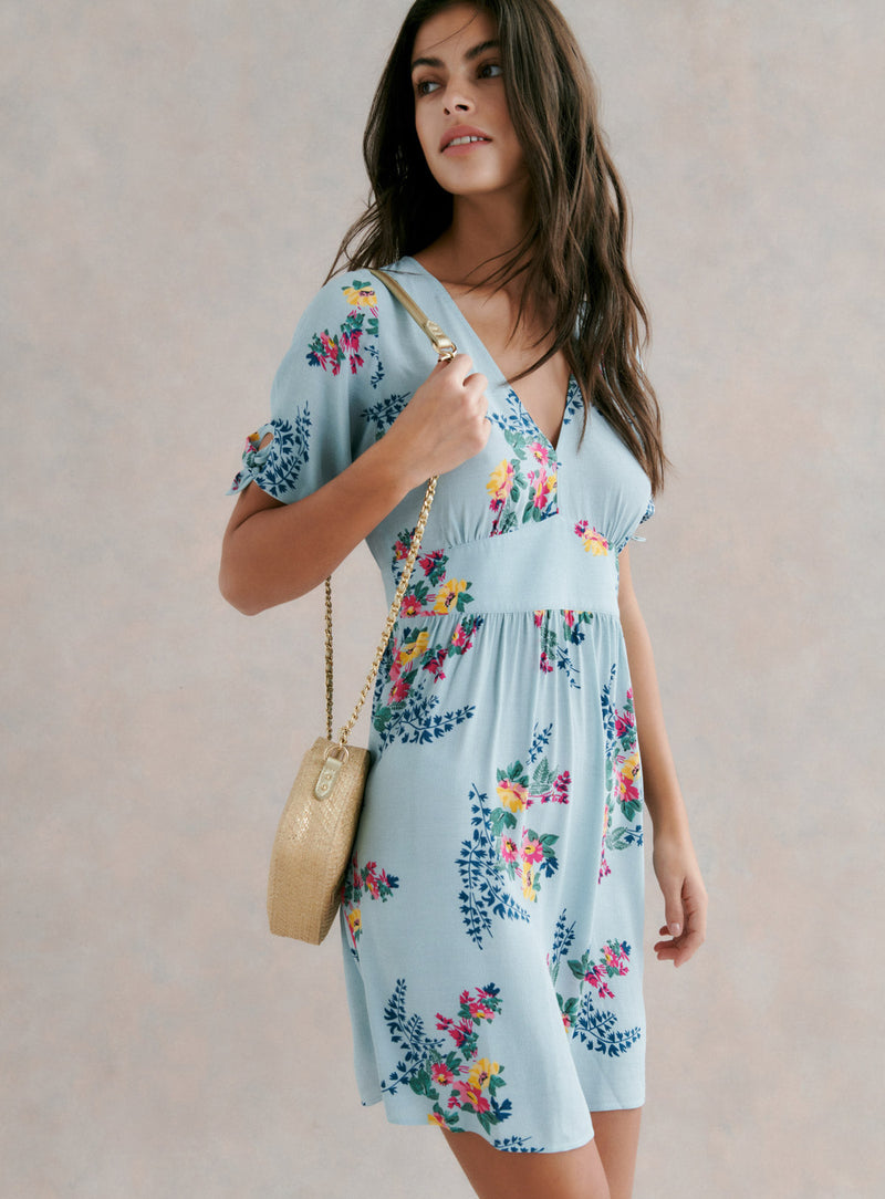 ROBE COURTE FLEURIE COL V RUDY PETITE MENDIGOTE