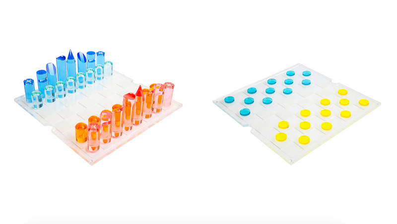 Jeu D'Échecs Et De Dames En Lucite