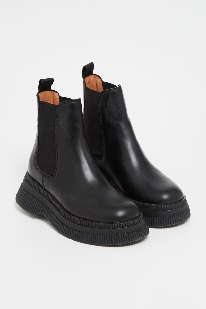 Ganni - Botas Chelsea Creepers - Negro