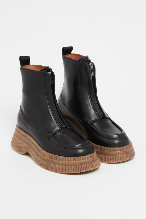 Wallaby Creepers Zipped Boots - Black