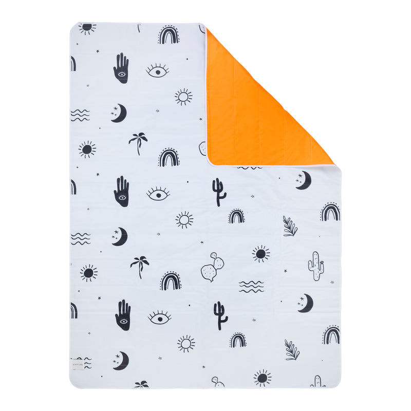 “Wash Me” Beach & Picnic Blanket Icons – Black, White & Neon Orange