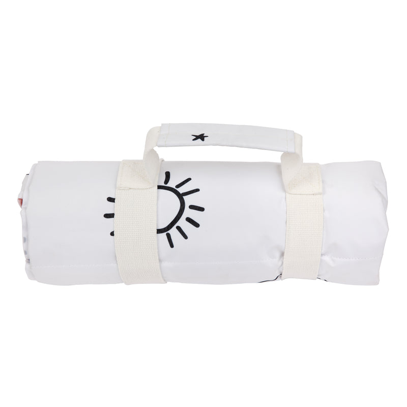 “Wash Me” Beach & Picnic Blanket Icons – Black, White & Neon Orange