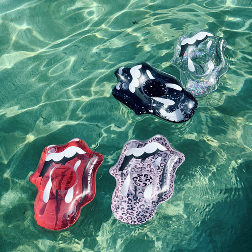 4 Supports Verres Gonflables Rolling Stones Lips - Adultes