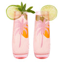 Flûtes À Champagne Sans Pied Cheers Desert Palms - Rose Poudré, Lot De 2