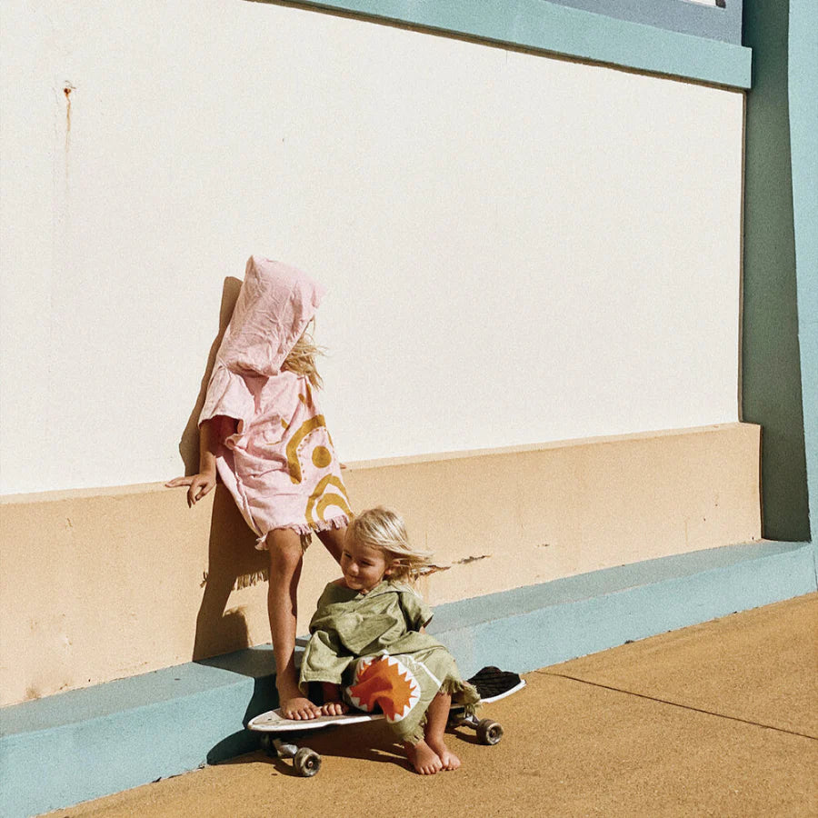 Poncho de playa Desert Palms - Rosa Polvo - Infantil