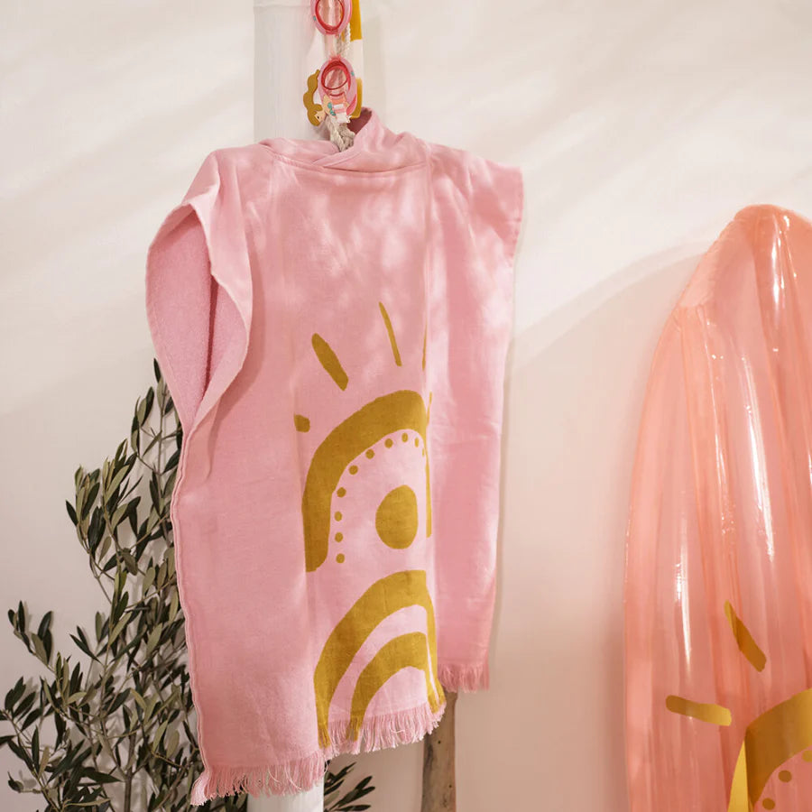 Poncho de playa Desert Palms - Rosa Polvo - Infantil