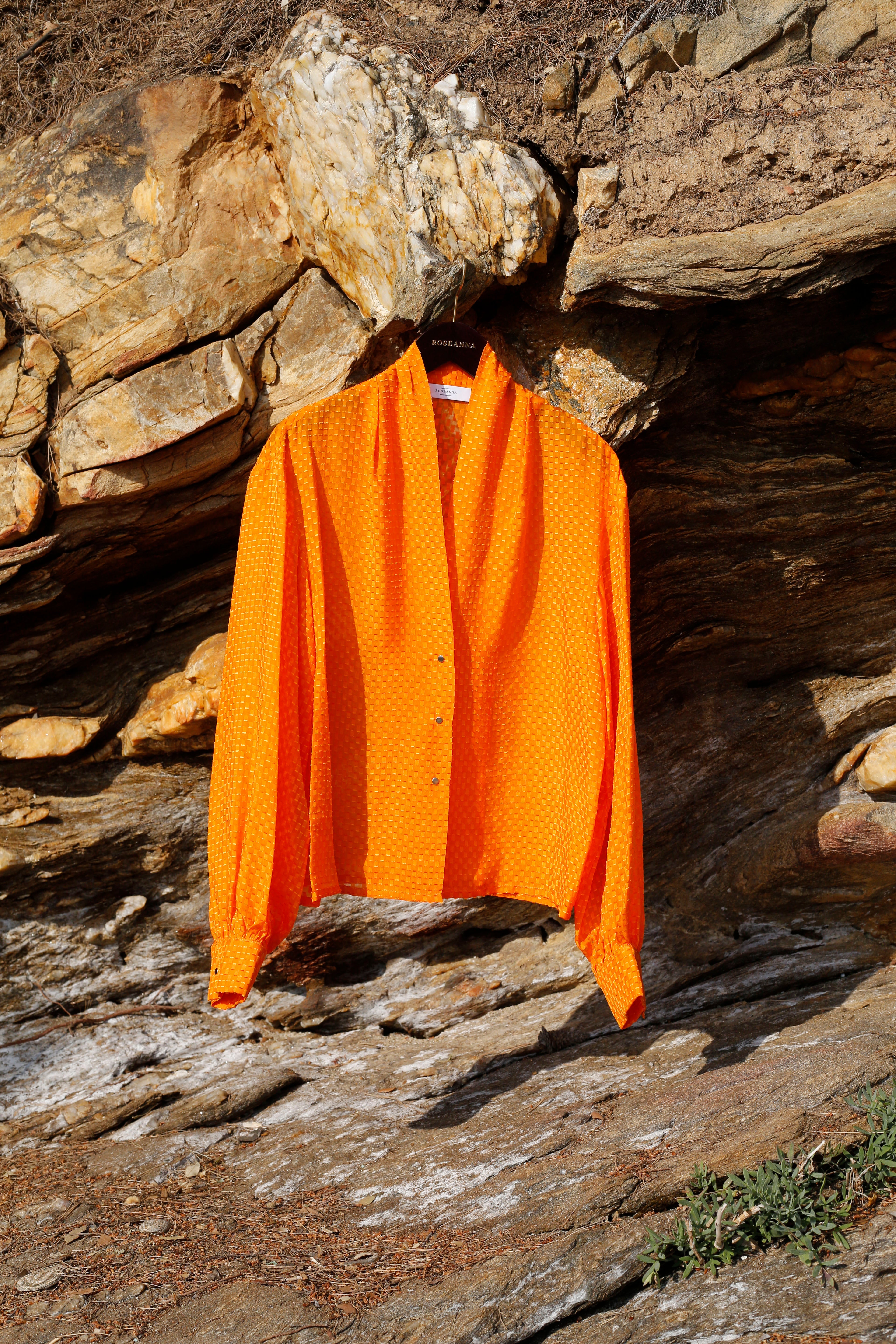 Blusa Ring Cut Yarn - Naranja