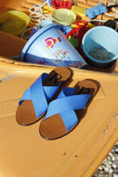Sandales Ruban Shoes-Geo Bleu Mediterannee