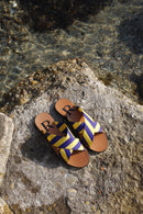 sandals ribbon shoes-geo multi yellow