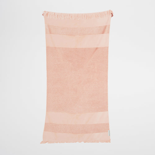 Summer Stripe Beach Towel - Salmon