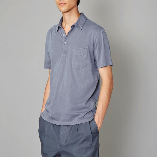 Button Down Polo Shirt - Atlantic Blue - Men