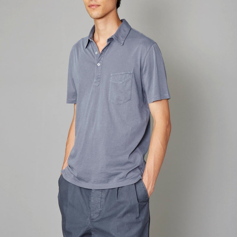Button Down Polo Shirt - Atlantic Blue - Men