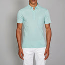 Button Down Polo Shirt - Light Green - Men