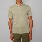Button Down Polo Shirt - Light Olive - Men