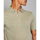 Button Down Polo Shirt - Light Olive - Men