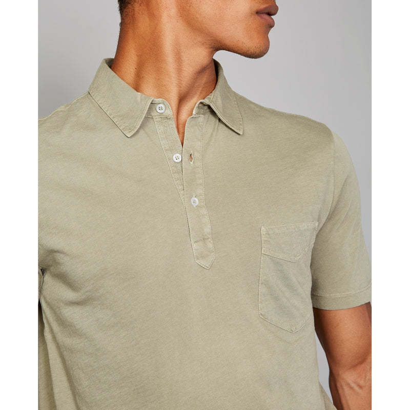 Button Down Polo Shirt - Light Olive - Men