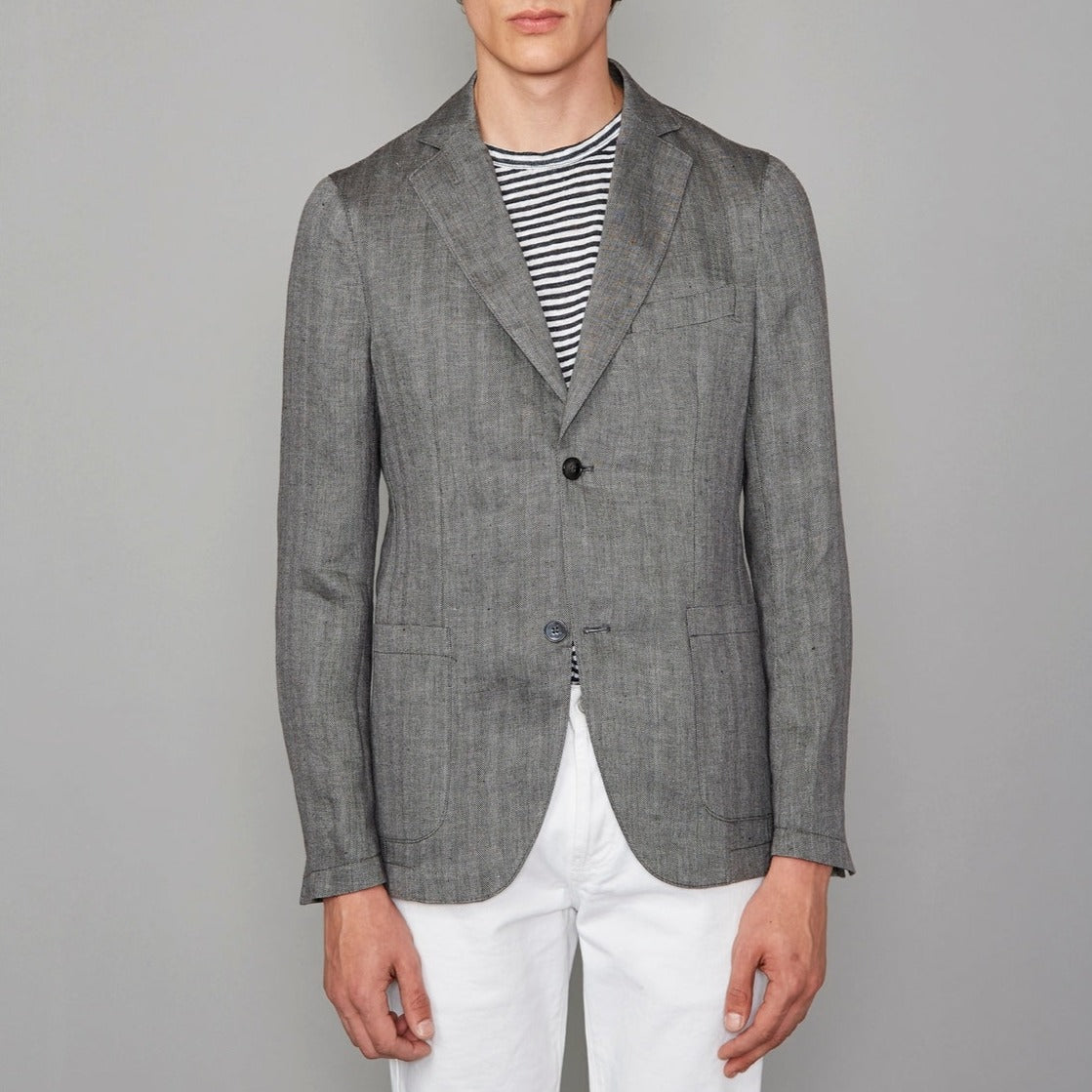Tlg Veste Lightest Jkt Itl Li Hrringbne - Black/Grey