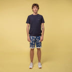 Faguo - Shorts de algodón Saulieu - Azul/Crudo - Hombres