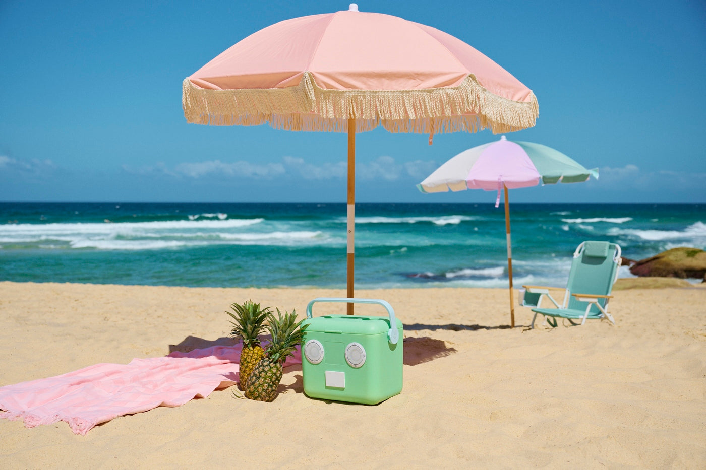 Parasol de Plage de Luxe Saumon