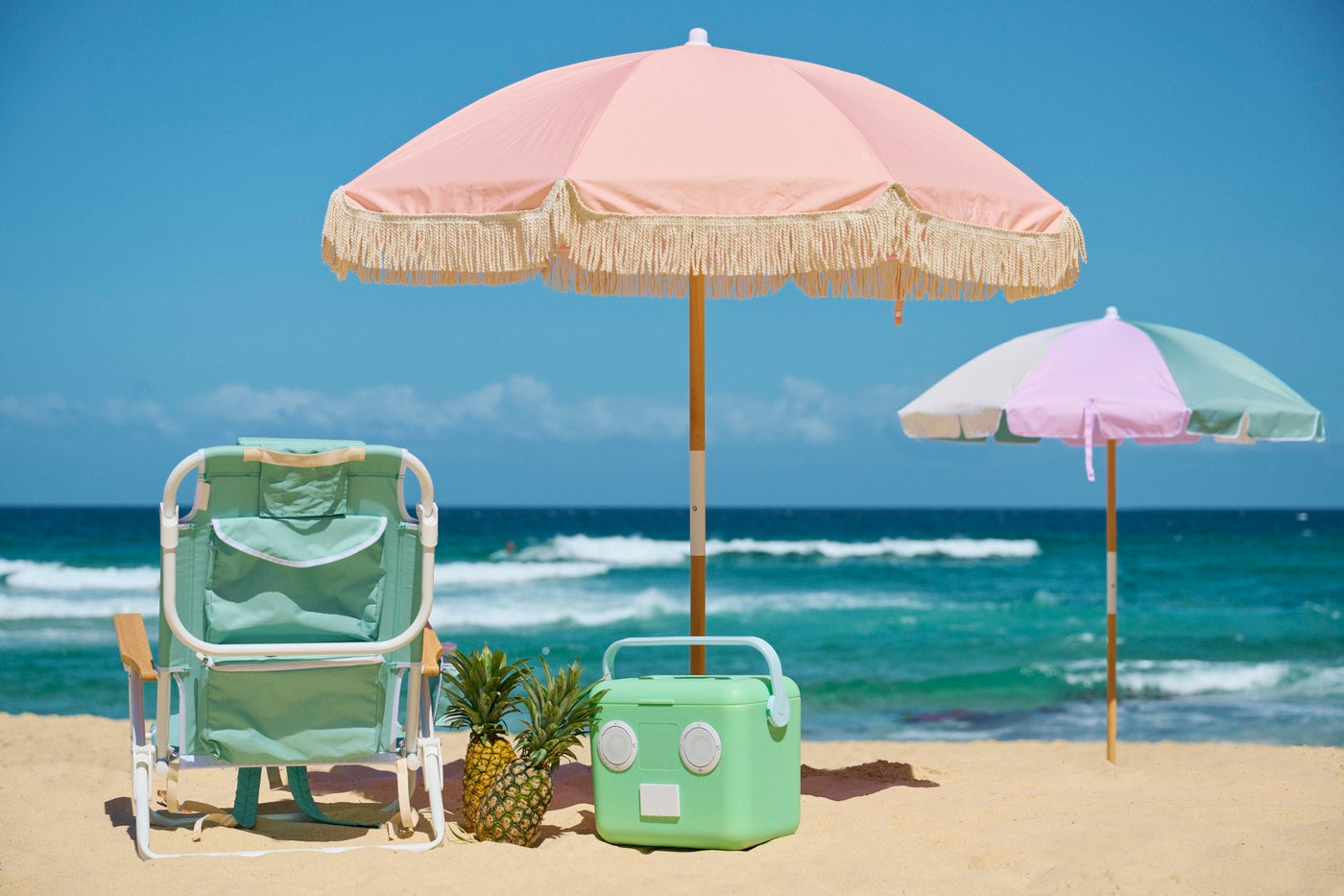 Parasol de Plage de Luxe Saumon