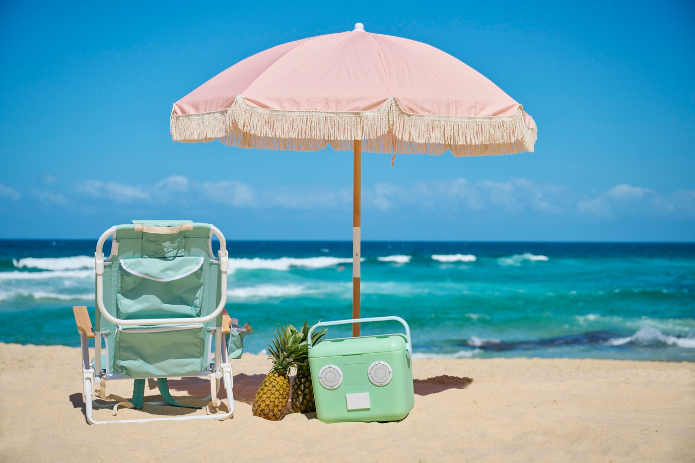 Parasol de Plage de Luxe Saumon