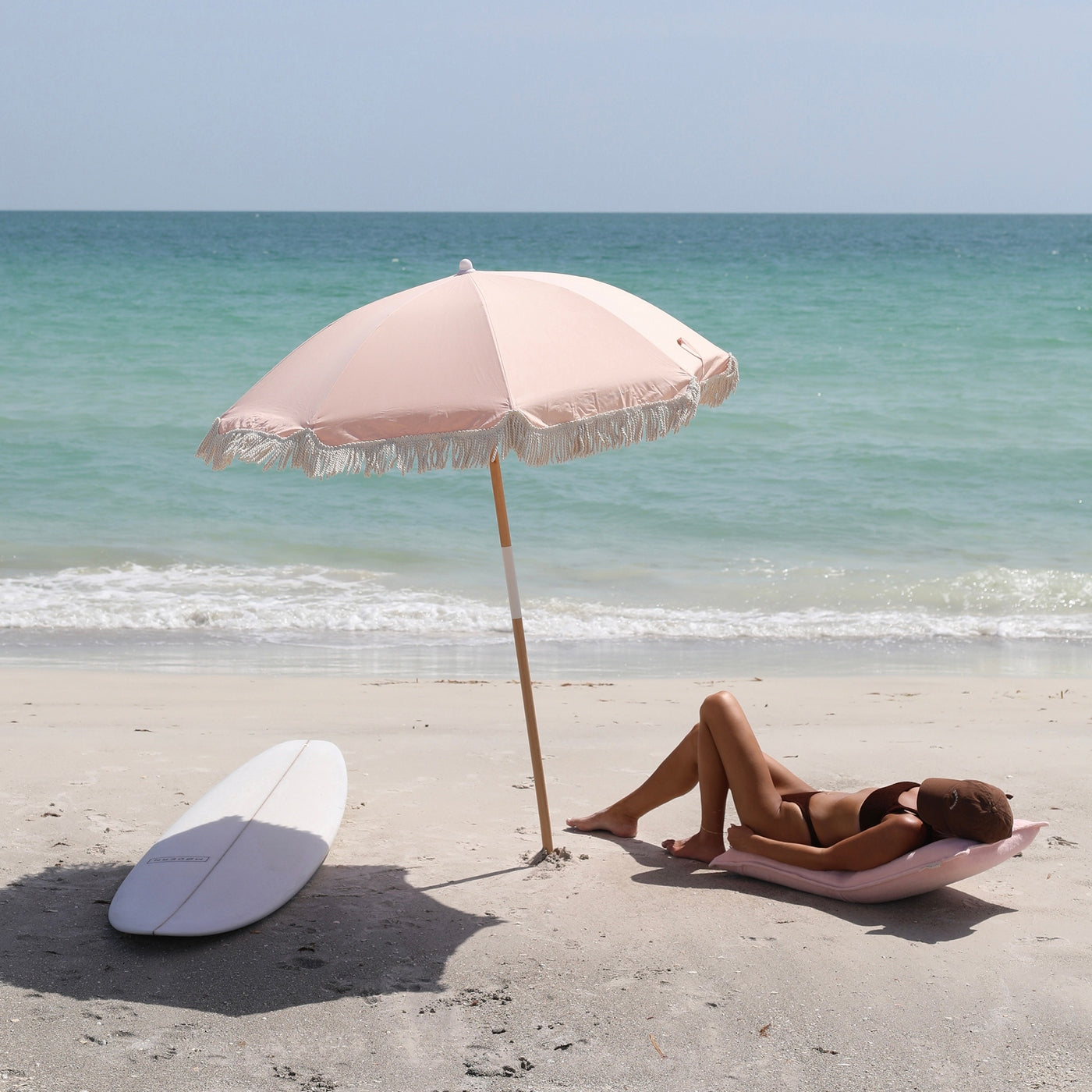 Parasol de Plage de Luxe Saumon