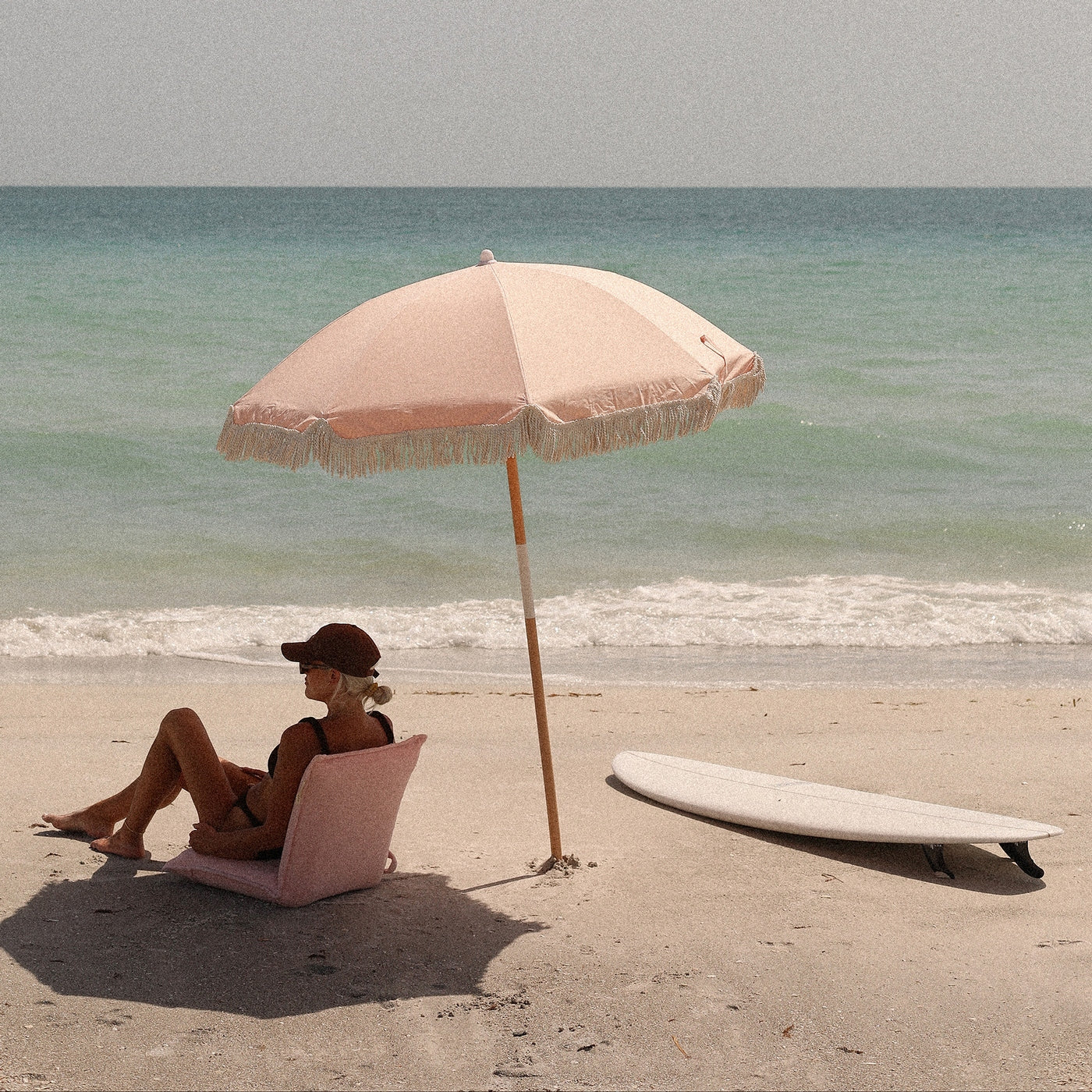Parasol de Plage de Luxe Saumon