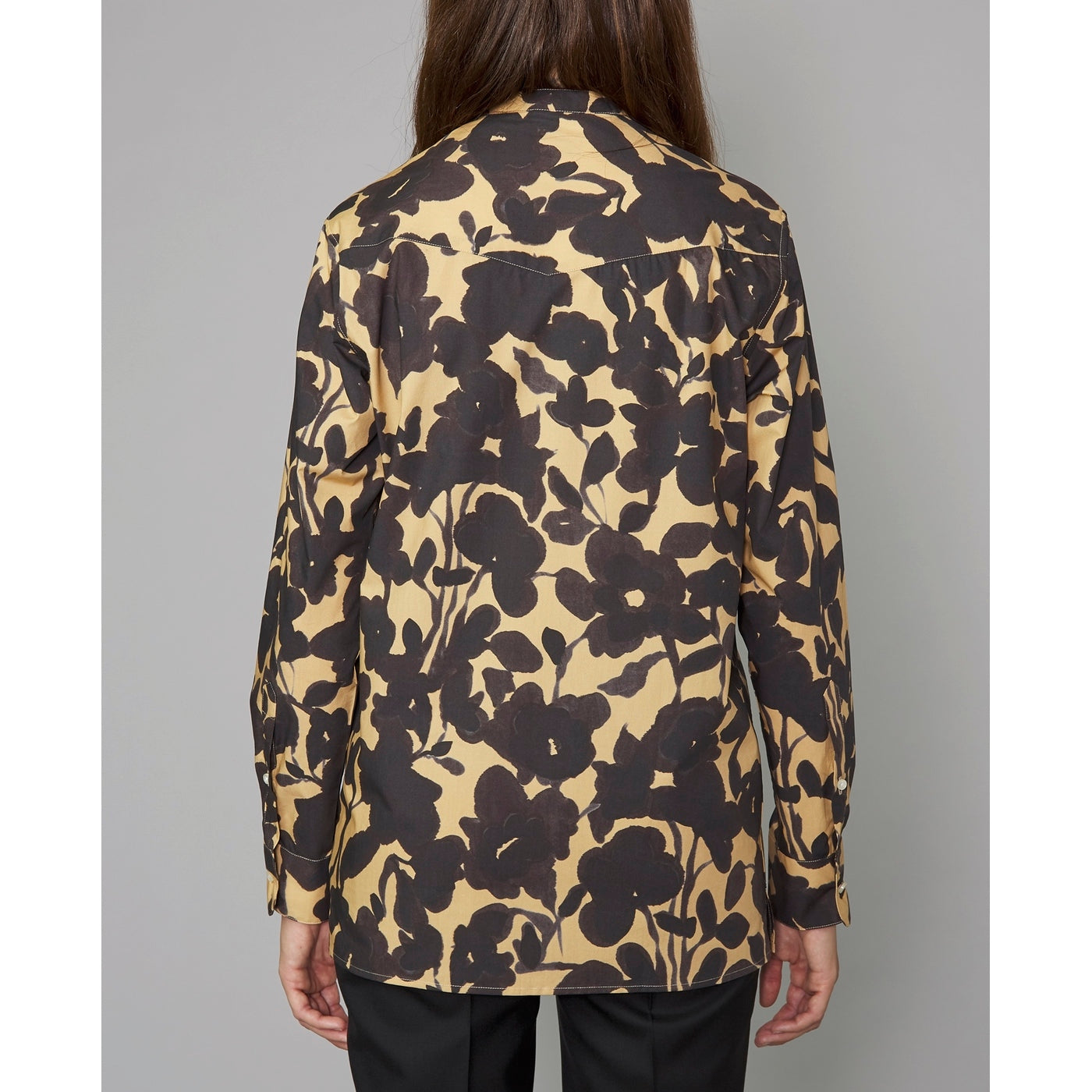 Chemise W Gaston Shi Flowers Ink Print - Black/Beige