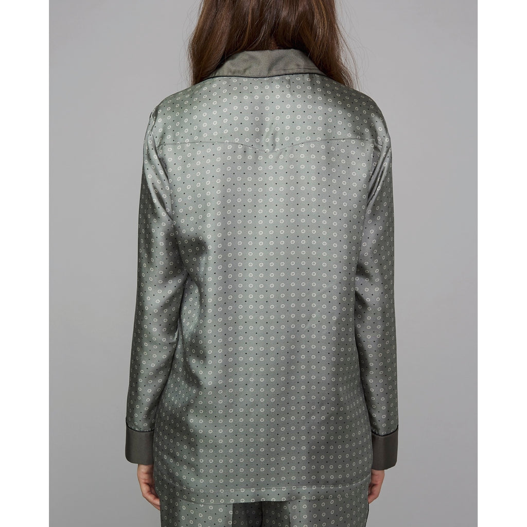 Chemise Alana Shi Placed Dots Print Se - Dusty Olive/Beige