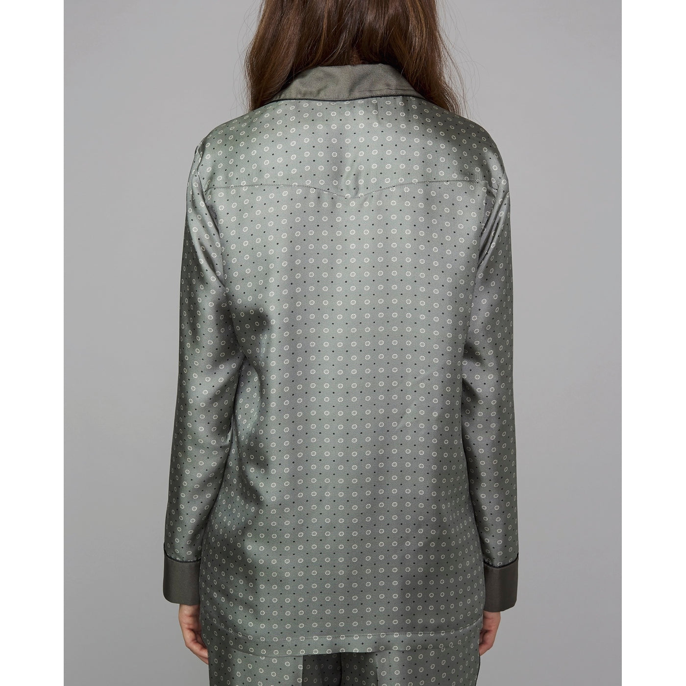 Chemise Alana Shi Placed Dots Print Se - Dusty Olive/Beige