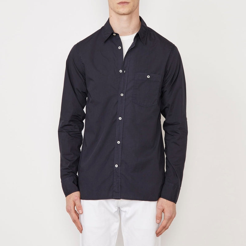Chemise Younes Pgmt Dyed Cotton Poplin - Black