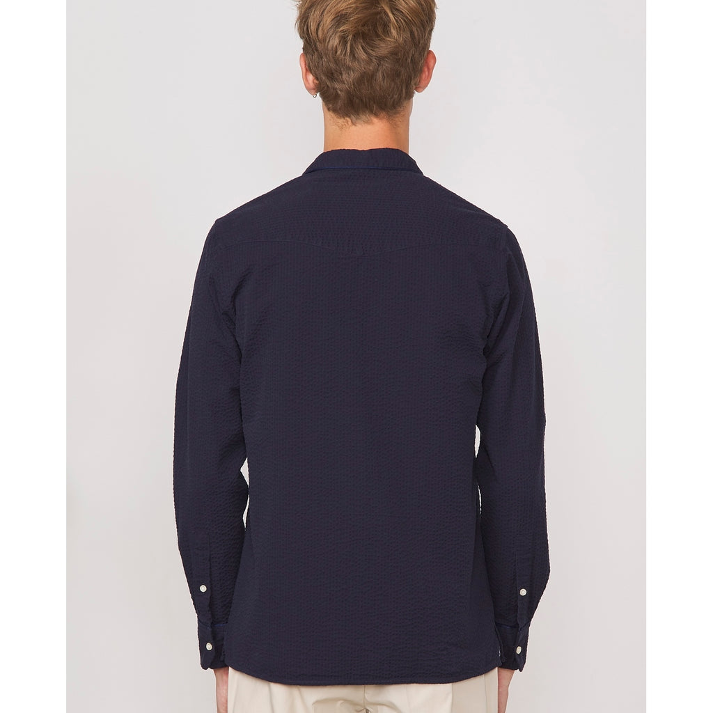 Js Piping Shirt - Navy - Men's