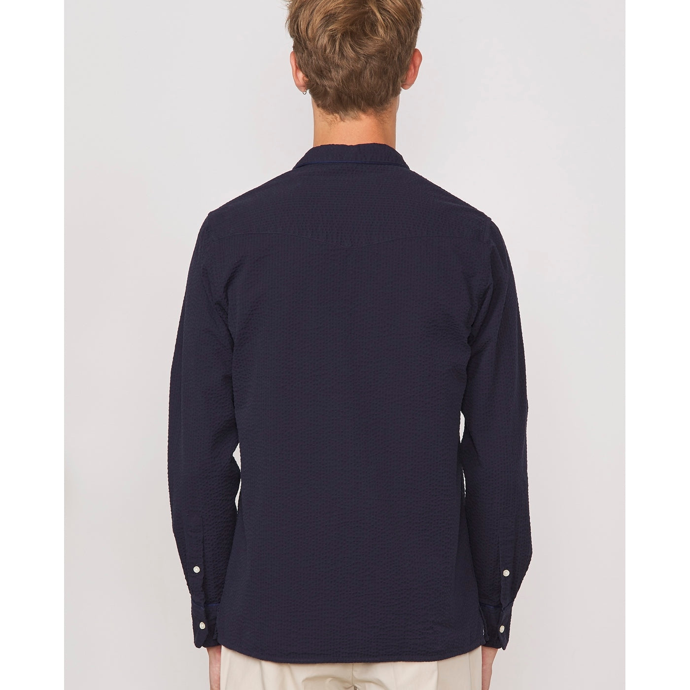 Js Piping Shirt - Navy - Men's