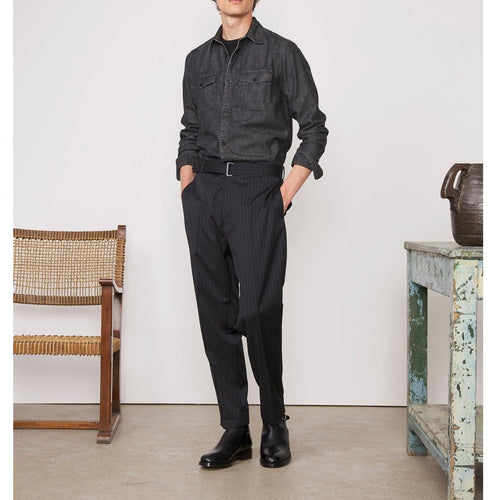 Tlg Pants Owen Pts Itl Pinstripe Wool - Black/White