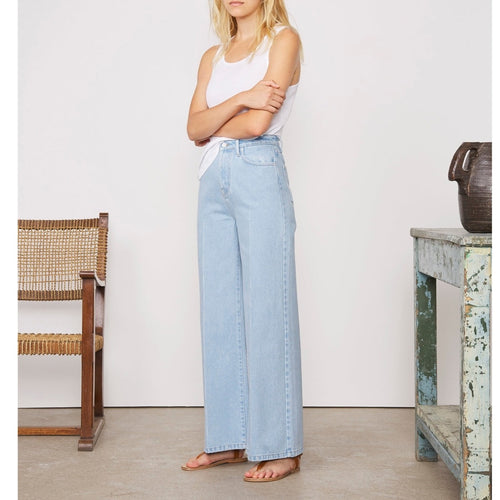 Jeans Romy Pleat Denim Cotton - Bleached