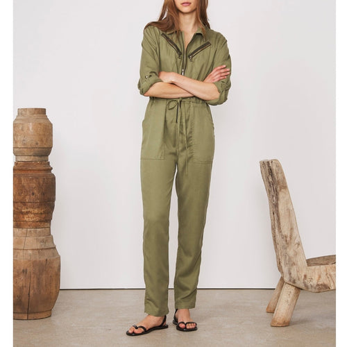 Jumpsuit Kho Jps Ss Dye Tencel - Burnt Olive