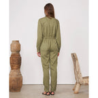 Jumpsuit Kho Jps Ss Dye Tencel - Burnt Olive