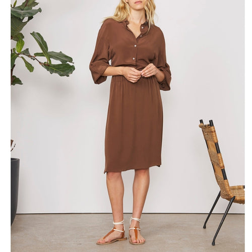 Skirt Marlene Skt Piece Dye Fr Silk - Brown