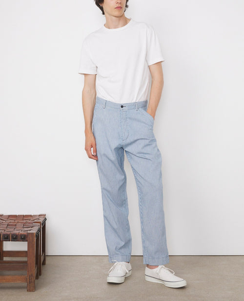 Chino Preston Jap Cot Hemp Hickory - White/Indigo