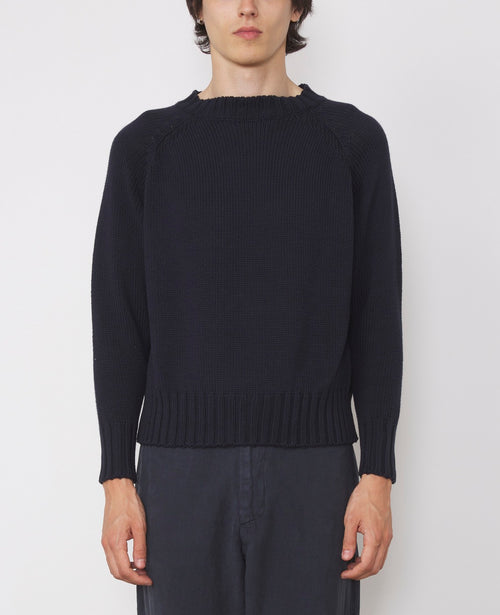 Pulls Ray 5 Gage Cotton Crewneck - Navy