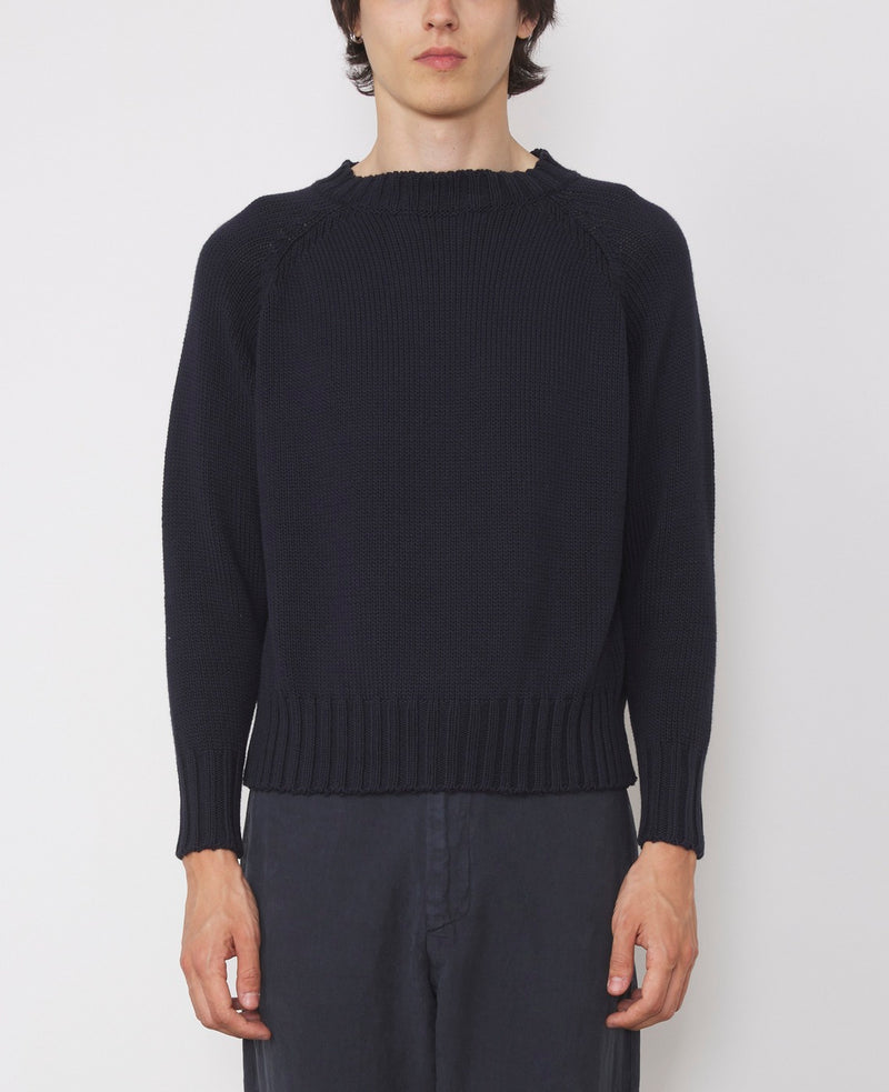 Pulls Ray 5 Gage Cotton Crewneck - Navy