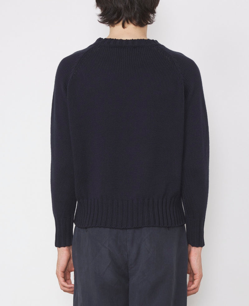 Pulls Ray 5 Gage Cotton Crewneck - Navy