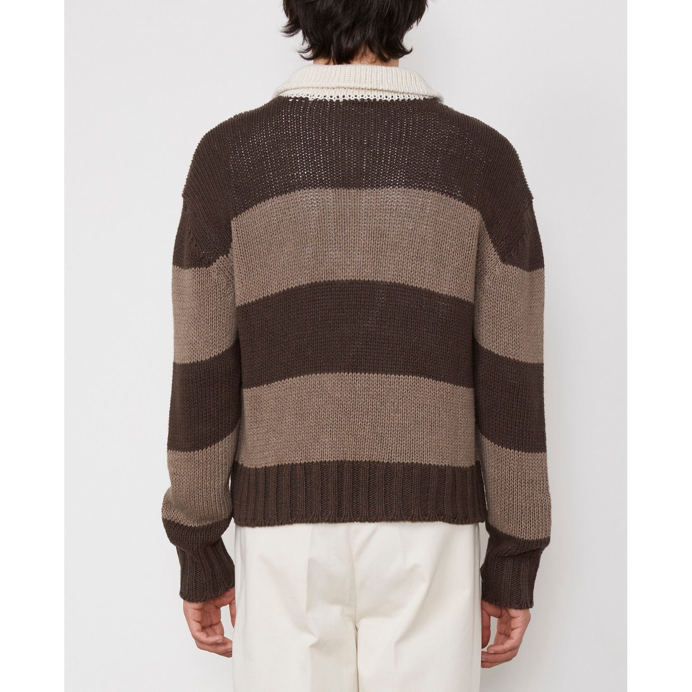 Pulls Maxime Rugby Polo Itl Linen Vi - Ecru/Cocoa/Taupe