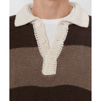 Pulls Maxime Rugby Polo Itl Linen Vi - Ecru/Cocoa/Taupe