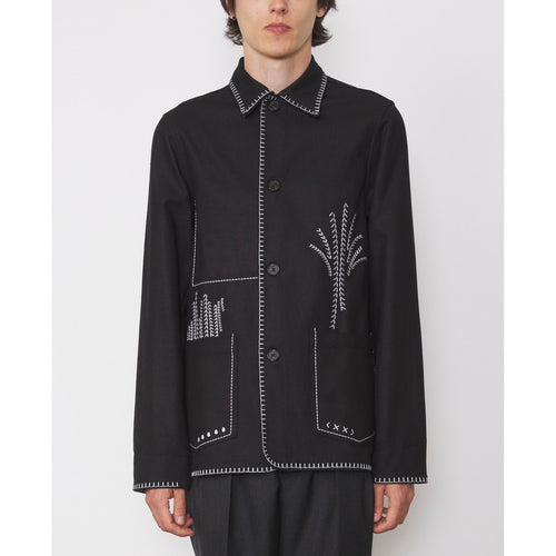 Chore Jacket - Black/Ecru - Man