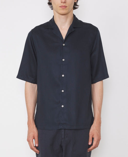 Chemise Eren Ss Shirt Pgmt Dye Lyocell - Dark Navy