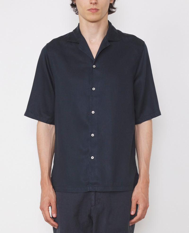 Chemise Eren Ss Shirt Pgmt Dye Lyocell - Dark Navy