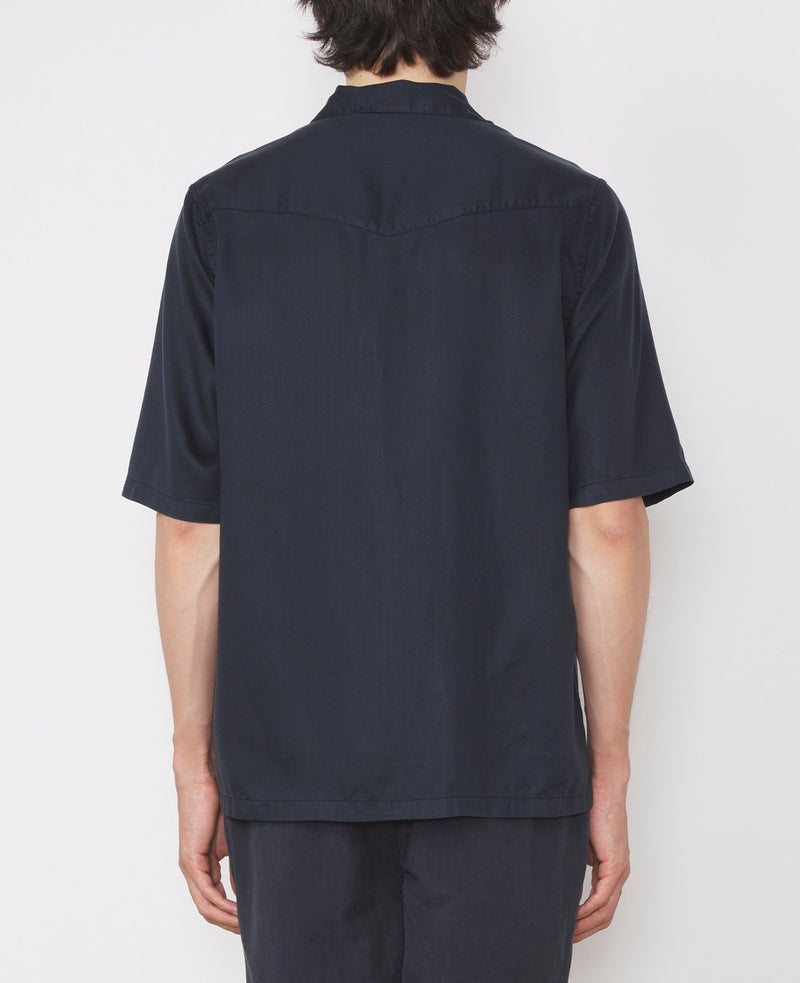 Chemise Eren Ss Shirt Pgmt Dye Lyocell - Dark Navy