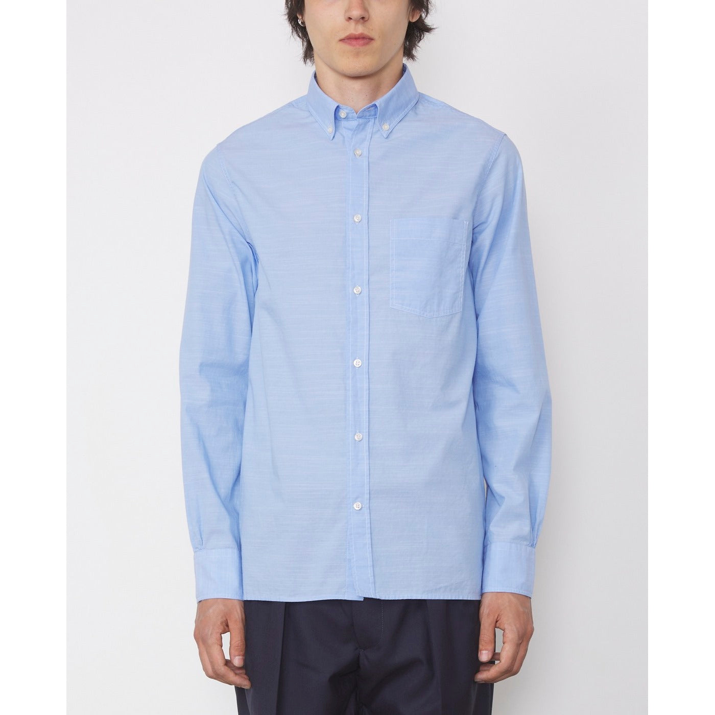 Chemise Arsene Shirt Slub Cotton - Blue
