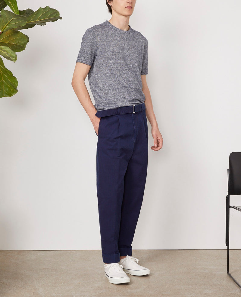 T-Shirt SS - Ecru/Navy - Homme